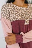Spotted & Blocked Color Block Henley Top