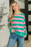 Stars On Stripes Patchwork Striped Sweatshirt
