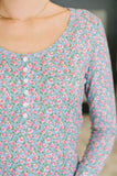Stop and Smell the Flowers Scoop Neck Henley