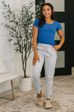 Sweat It High Waisted Joggers in Heather Grey