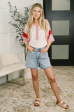 This I Know Henley Contrast Top
