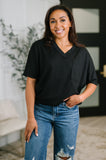 Together We're Unlimited Basic V-Neck Tee in Black