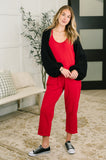 Totally Me Spaghetti Strap Jumpsuit Ruby