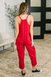 Totally Me Spaghetti Strap Jumpsuit Ruby