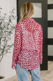 Totally Not Dramatic Leopard Print Button Down in Hot Pink