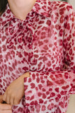 Totally Not Dramatic Leopard Print Button Down in Hot Pink