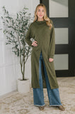 Travel City Scape Turtle Neck Tunic in Olive