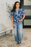 Wheels Are in Motion Puff Sleeve Floral Blouse