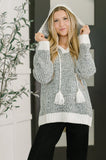 Who Can Live Without it Textured Split Neck Pullover