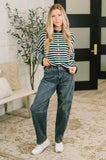 Won't Be Long Collared Sweater Button Down in in Hunter Green