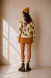 SUNFLOWER PRINT KNIT SWEATER