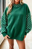 66 Plus Size Plaid/ Dot Mock Neck Sweatshirt (S-4X)