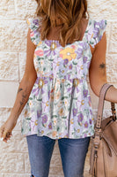 Floral Square Neck Babydoll Top
