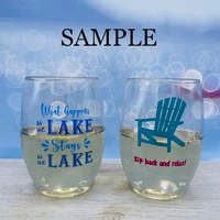 BEACH GIRLS TRIP Shatterproof Wine Glasses