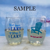 BEACH GIRLS TRIP Shatterproof Wine Glasses