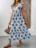 Azure Tile Maxi Dress