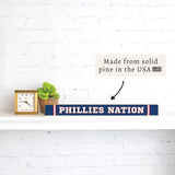 Phillies Nation Skinny Sign | Shelf Decor | Wood Sign