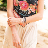 "Inspire" Flower Charm Hair Tie Bracelets