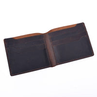 Leather Wallet,  Bifold Wallet, Handmade Wallet for Men: Black