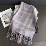 Checkerboard Winter Warm Cashmere Feel Scarf_CWASC03262