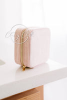 Mini Velvet Jewelry Case - Blush Pink