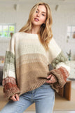 Cozy Autumn Colorblock Knit Sweater