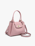 M2801 Zoey Triple Compartment Satchel w/ Twist-Lock Closure