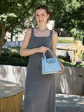 M2801 Zoey Triple Compartment Satchel w/ Twist-Lock Closure