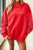 66 Plus Size Plaid/ Dot Mock Neck Sweatshirt (S-4X)