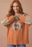 Pumpkin Patchwork Thermal Knit Top