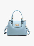 M2801 Zoey Triple Compartment Satchel w/ Twist-Lock Closure