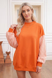 66 Plus Size Plaid/ Dot Mock Neck Sweatshirt (S-4X)