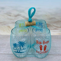 BEACH GIRLS TRIP Shatterproof Wine Glasses