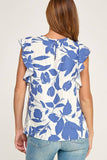 Print Ruffle Detail Top
