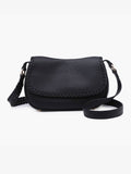 Daia Whipstitch Flapover Crossbody w/ Whipstitch Strap