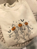 Dancing Skeleton Heads Halloween Sweatshirt