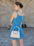 M2801 Zoey Triple Compartment Satchel w/ Twist-Lock Closure