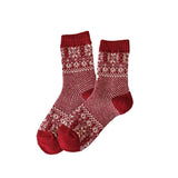 Thick Wool Red Crew Socks for Winter_CWMS03295