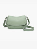 Daia Whipstitch Flapover Crossbody w/ Whipstitch Strap