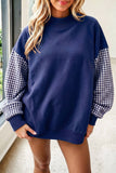 66 Plus Size Plaid/ Dot Mock Neck Sweatshirt (S-4X)