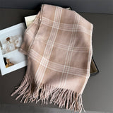 Checkerboard Winter Warm Cashmere Feel Scarf_CWASC03262