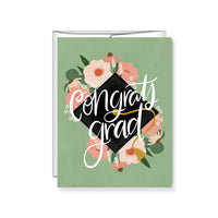 Congrats Grad, Floral Graduation Card (Blank Inside)