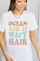 Simply Love Full Size OCEAN AIR & WAVY HAIR Graphic Cotton T-Shirt