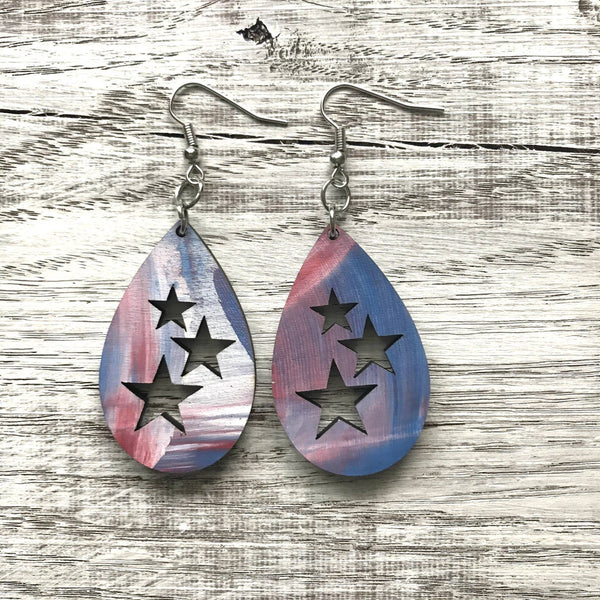 Tie Dye Red, White, and Blue - Triple Star Drop