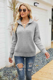 Quarter-Zip Collared Neck Sweater