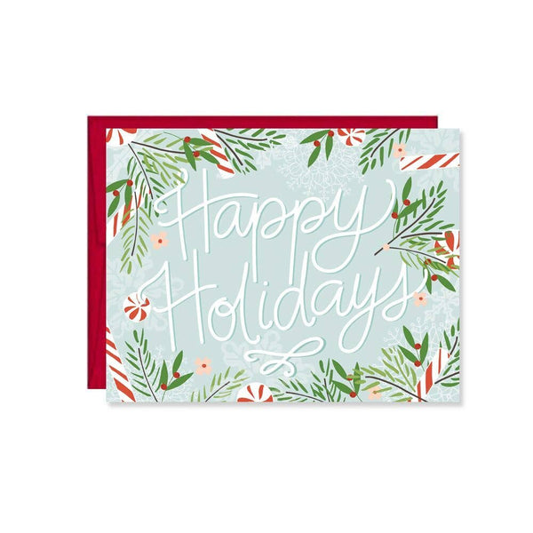 Happy Holidays Blue Card