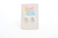 Silver Unicorn Studs