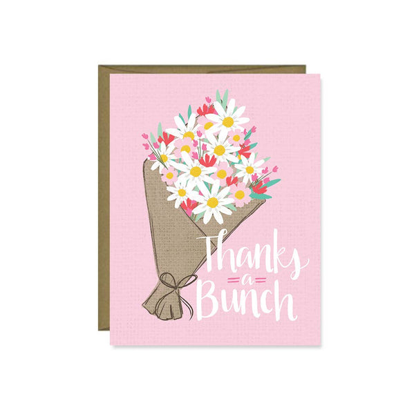 Thanks A Bunch Flower Bouquet, Thank you card, Greeting card
