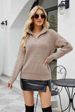 Quarter-Zip Collared Neck Sweater