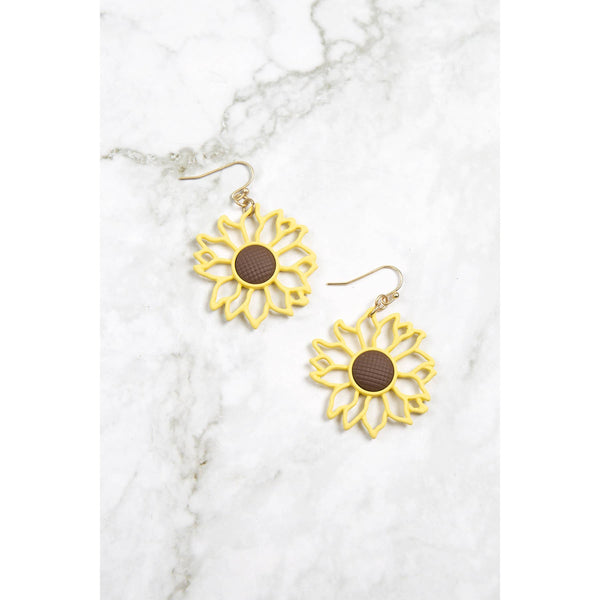 Sunflower Cut-Out Earrings